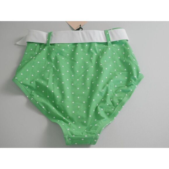 Unique Vintage Apple Mint & White Pin Dot Swim Bikini Bottoms LARGE - Picture 4 of 7